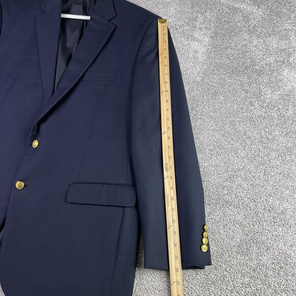 Lauren Ralph Lauren Jacket Men’s 46L Navy Blue Lined Wool Gold Tone Buttons - Picture 11 of 15